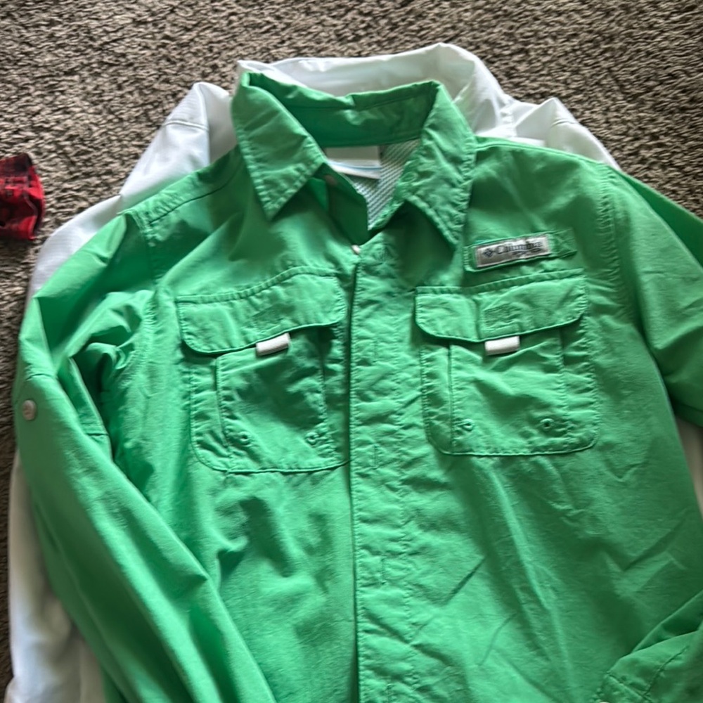 Columbia Kids Green Button Down Shirt